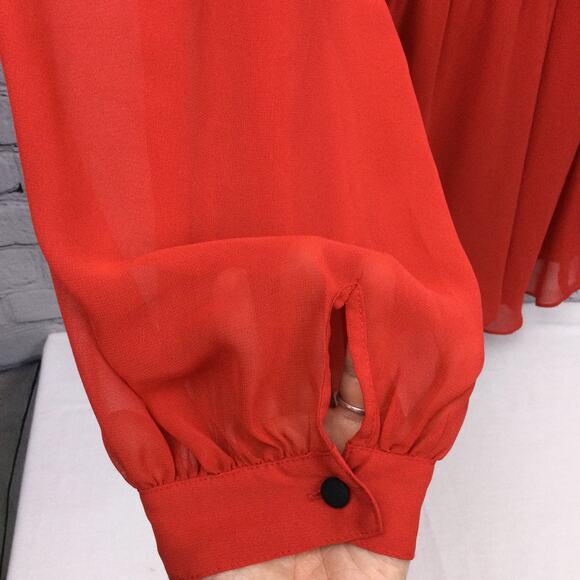 Bisou Bisou Peplum Elastic Waist Crochet Lace Pleated Round Neck Sheer Blouse 3X - Picture 9 of 16